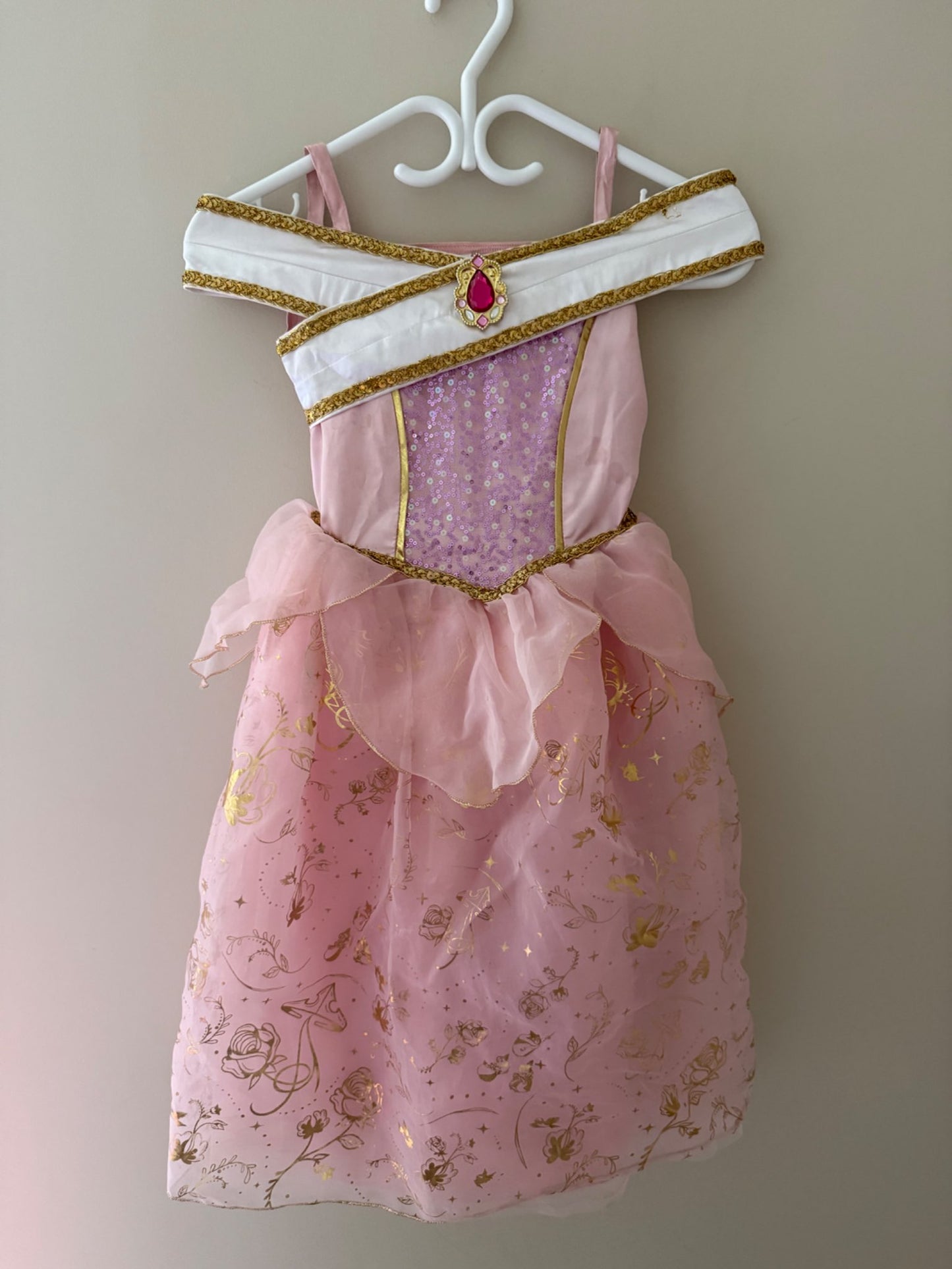 Disney Sleeping Beauty “Aurora” Costume Dress — Size 5/6, Disney Parks