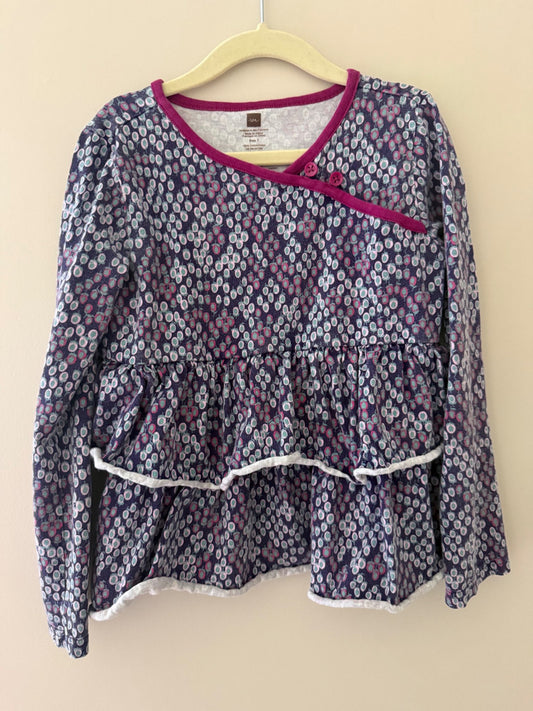 Tea Collection Printed Peplum Top — Girls Size 7, Kids 7