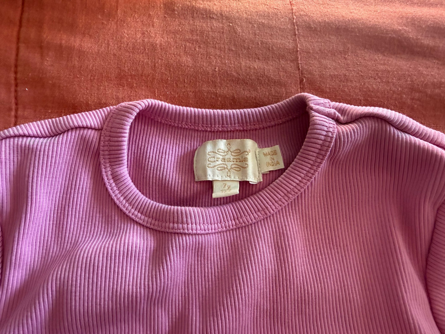 Creamie Rib T-Shirt 7-14y - Girls Size 7 - Mauve Pink, Kids 7