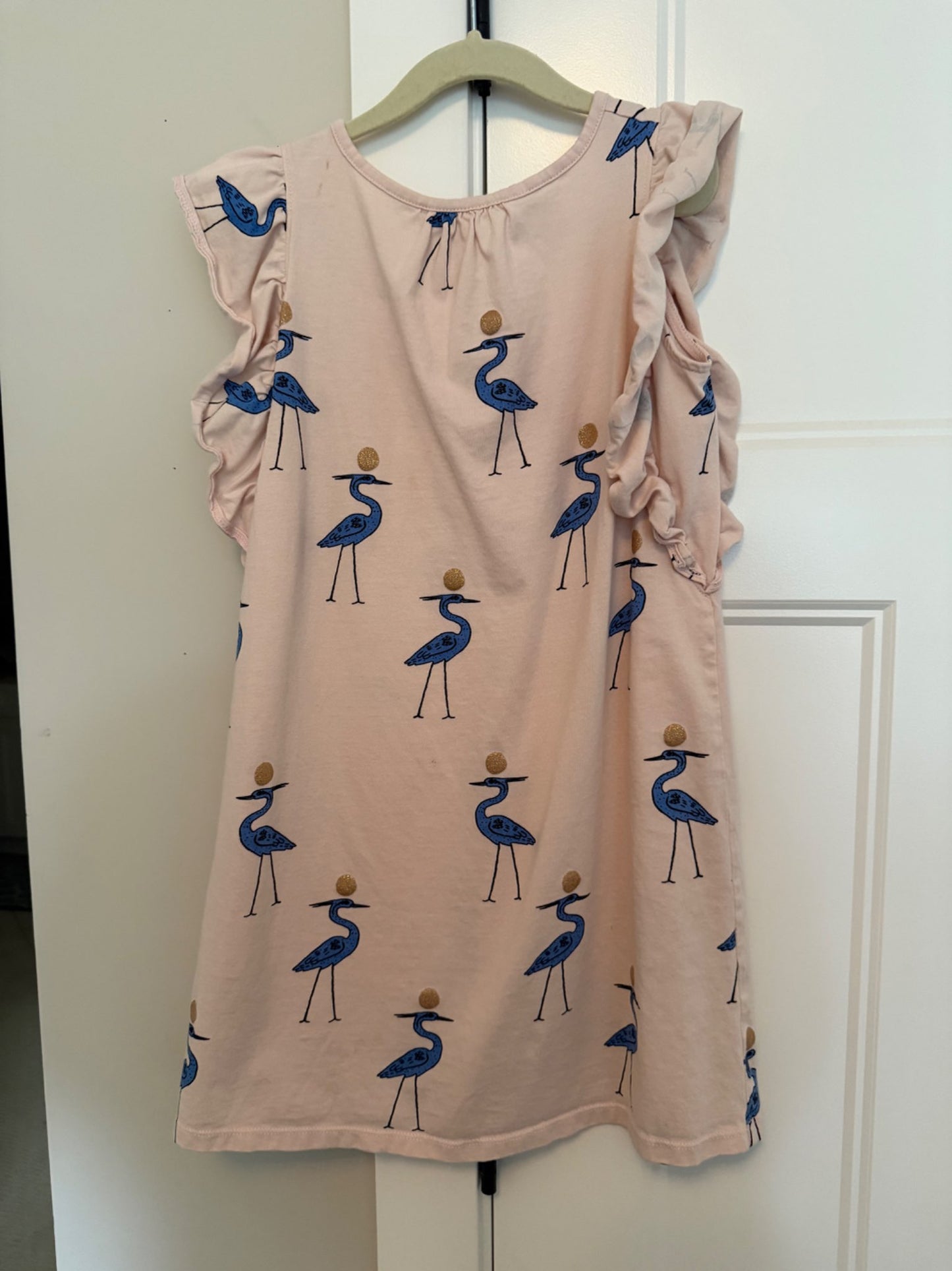 Tea Collection Pink Heron Print Dress, Size 7, Kids 7