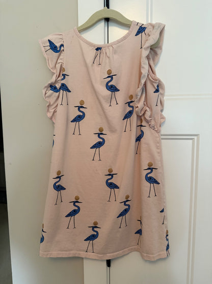 Tea Collection Pink Heron Print Dress, Size 7, Kids 7