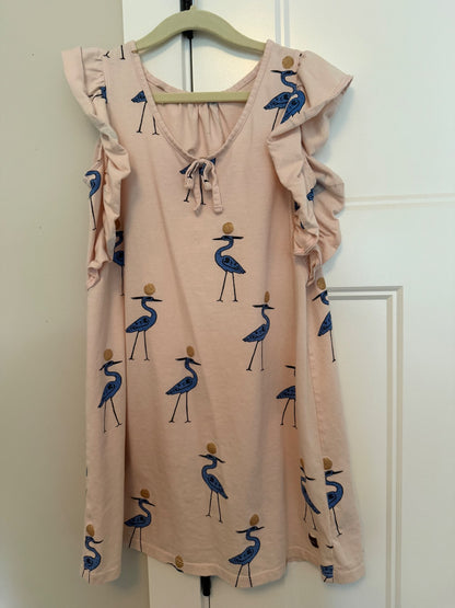 Tea Collection Pink Heron Print Dress, Size 7, Kids 7