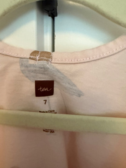 Tea Collection Pink Heron Print Dress, Size 7, Kids 7