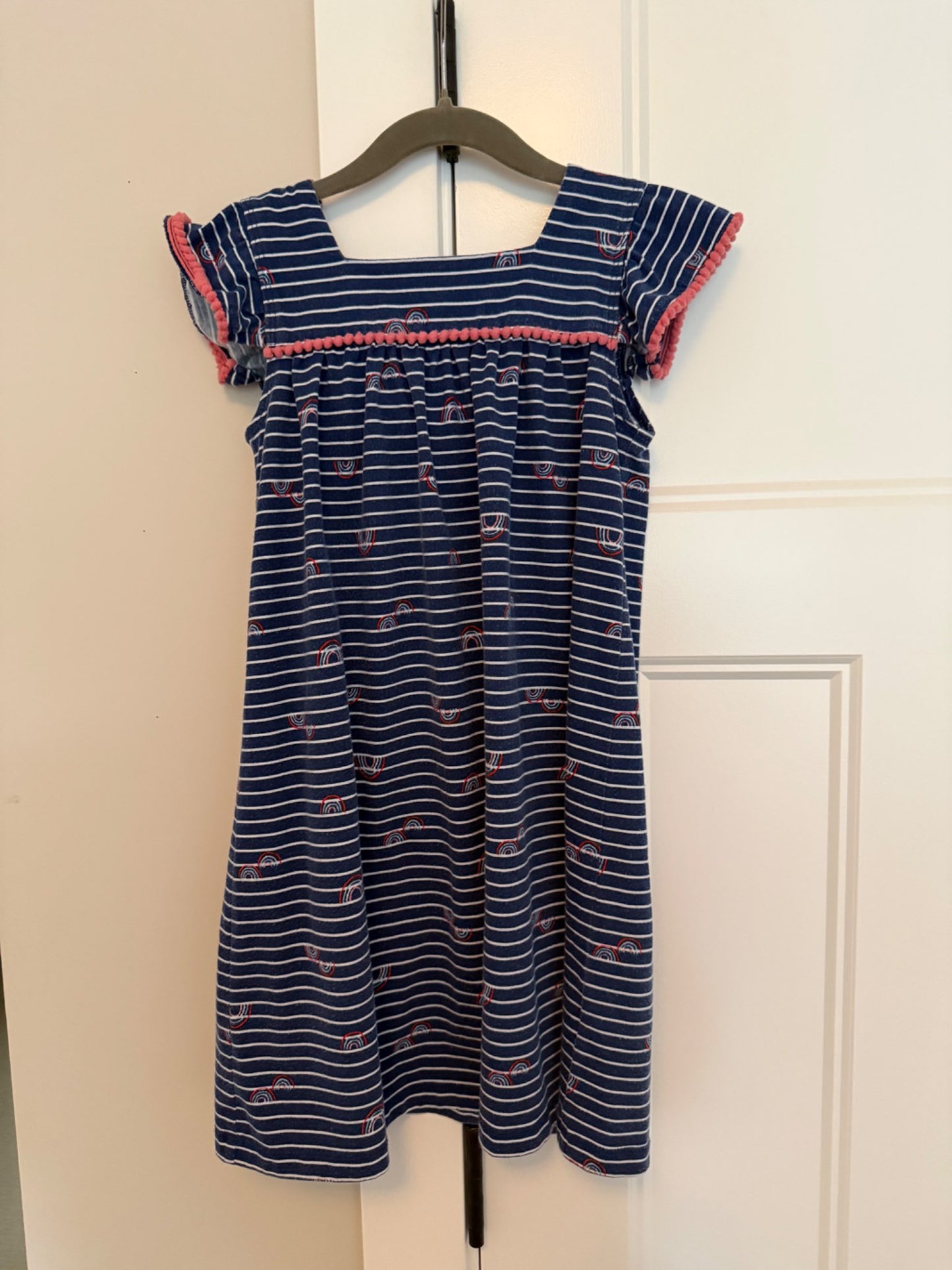 Harper Canyon Navy Striped Rainbow Dress, Size 6, Kids 6/6X