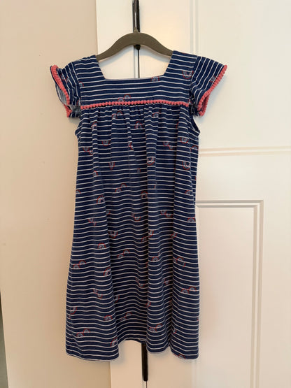 Harper Canyon Navy Striped Rainbow Dress, Size 6, Kids 6/6X