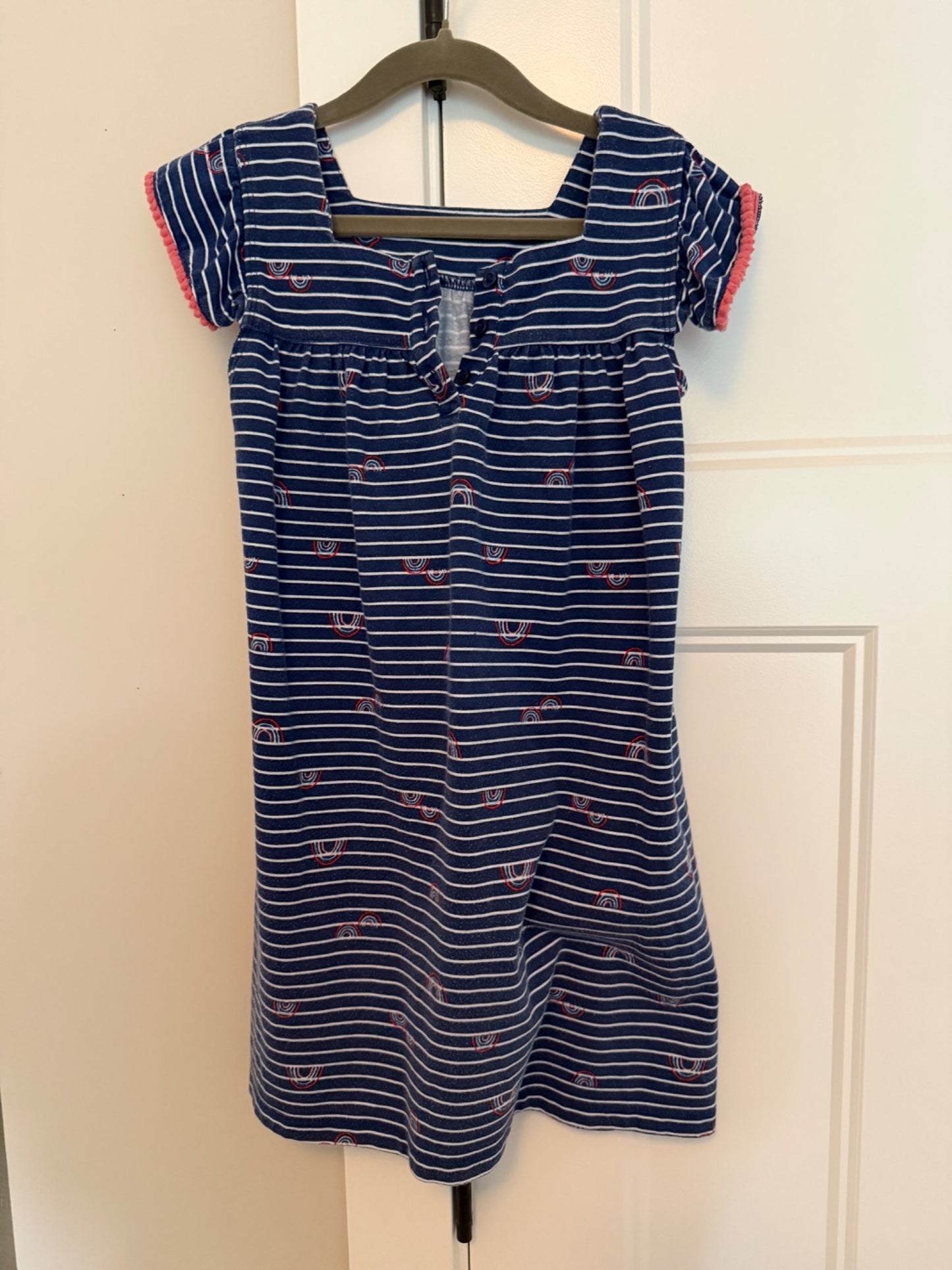 Harper Canyon Navy Striped Rainbow Dress, Size 6, Kids 6/6X