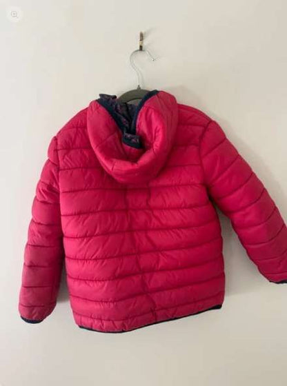 Tissaia Raspberry Pink Puffer Jacket with Floral Lining - Girls Size 7, Kids 7