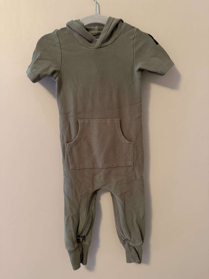Rowe Hooded Short Sleeve Zomper/Romper, 6-12 Months, Sage Green, Kids 12 Month (9-12M)