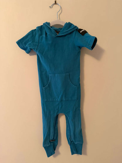 Rowe Hooded Short Sleeve Romper, 6-12 Months, Teal, Kids 12 Month (9-12M)