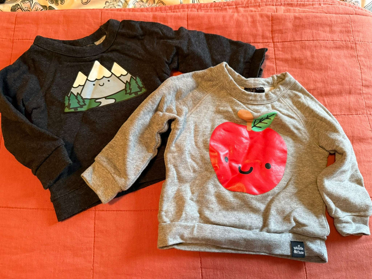 Whistle & Flute Long Sleeve Tops, 2 Pack, 6-12 Months, Kids 12 Month (9-12M)