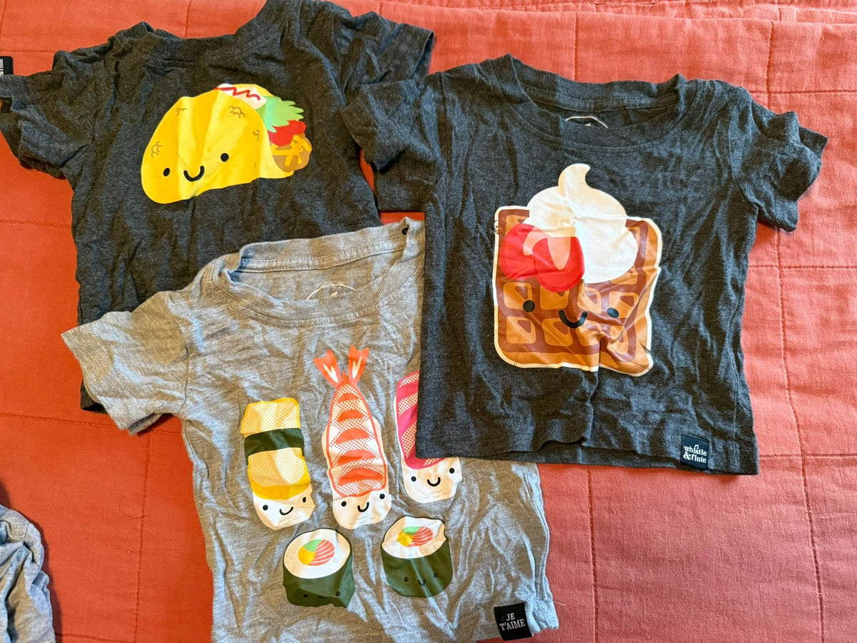 Whistle & Flute Food Tees, 3 Pack, 12-18 Months, Kids 18 Month (12-18M)