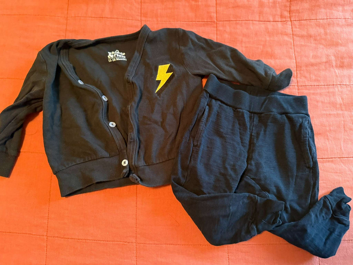 Whistle & Flute Lightning Bolt Cardigan and Joggers, 12-18 Months, Kids 18 Month (12-18M)