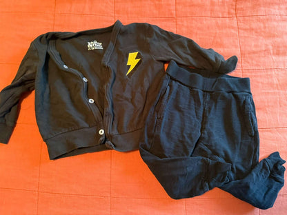 Whistle & Flute Lightning Bolt Cardigan and Joggers, 12-18 Months, Kids 18 Month (12-18M)