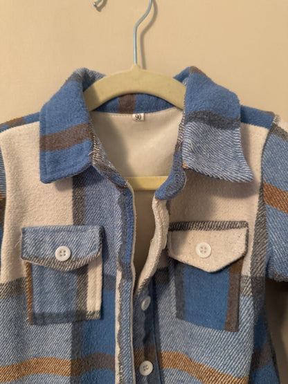 Kids plaid flannel-lined shacket 2T, Kids 2T
