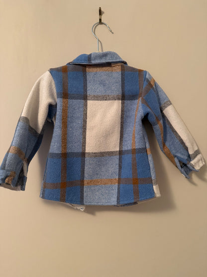 Kids plaid flannel-lined shacket 2T, Kids 2T