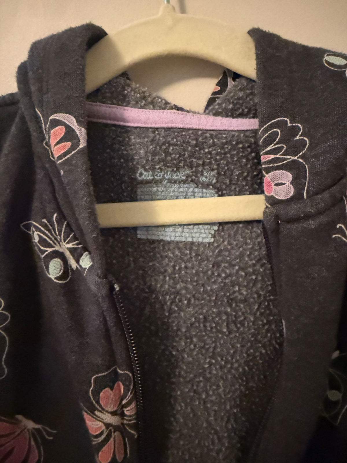 Cat & Jack butterfly zip hoodie, Kids 6/6X