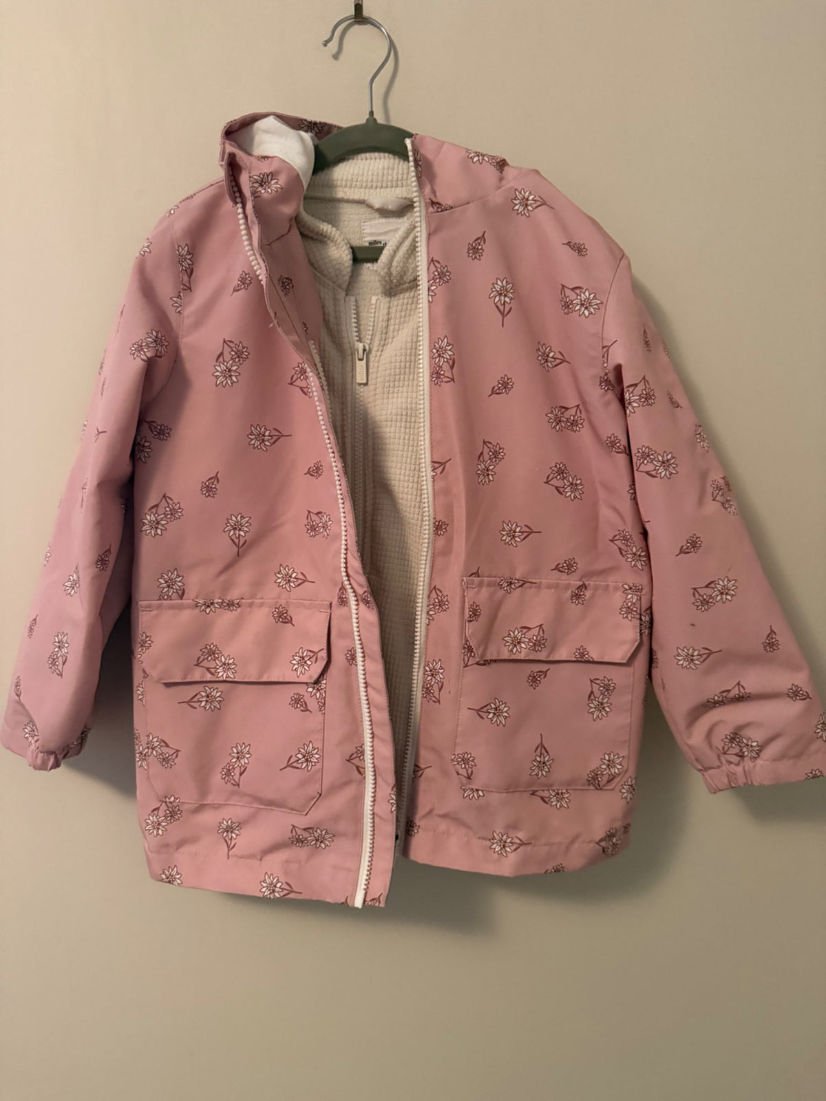 Miles the Label Daisy Print on Rose 3-in-1 Jacket, Kids 8