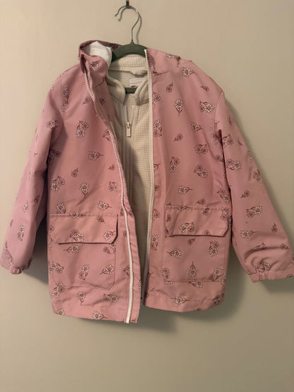 Miles the Label Daisy Print on Rose 3-in-1 Jacket, Kids 8