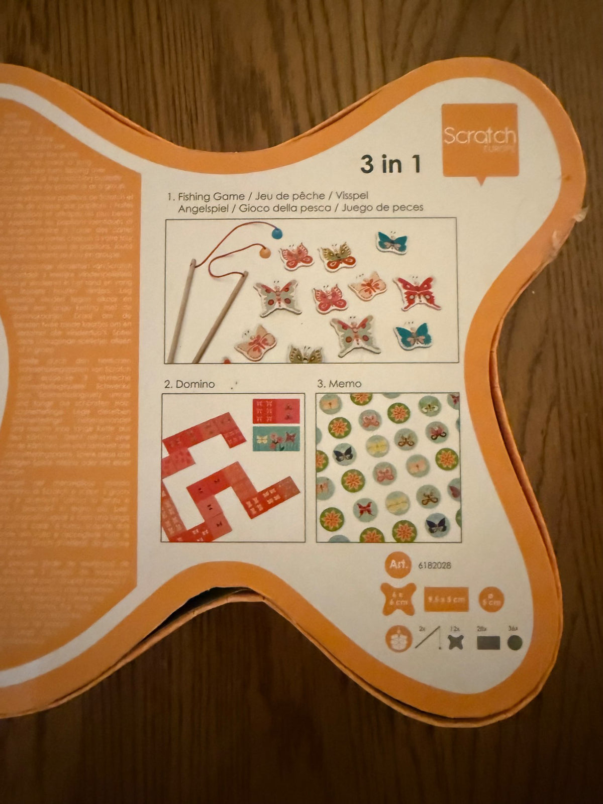 Scratch Europe Butterfly 3-in-1 Game - Fishing, Domino & Memory