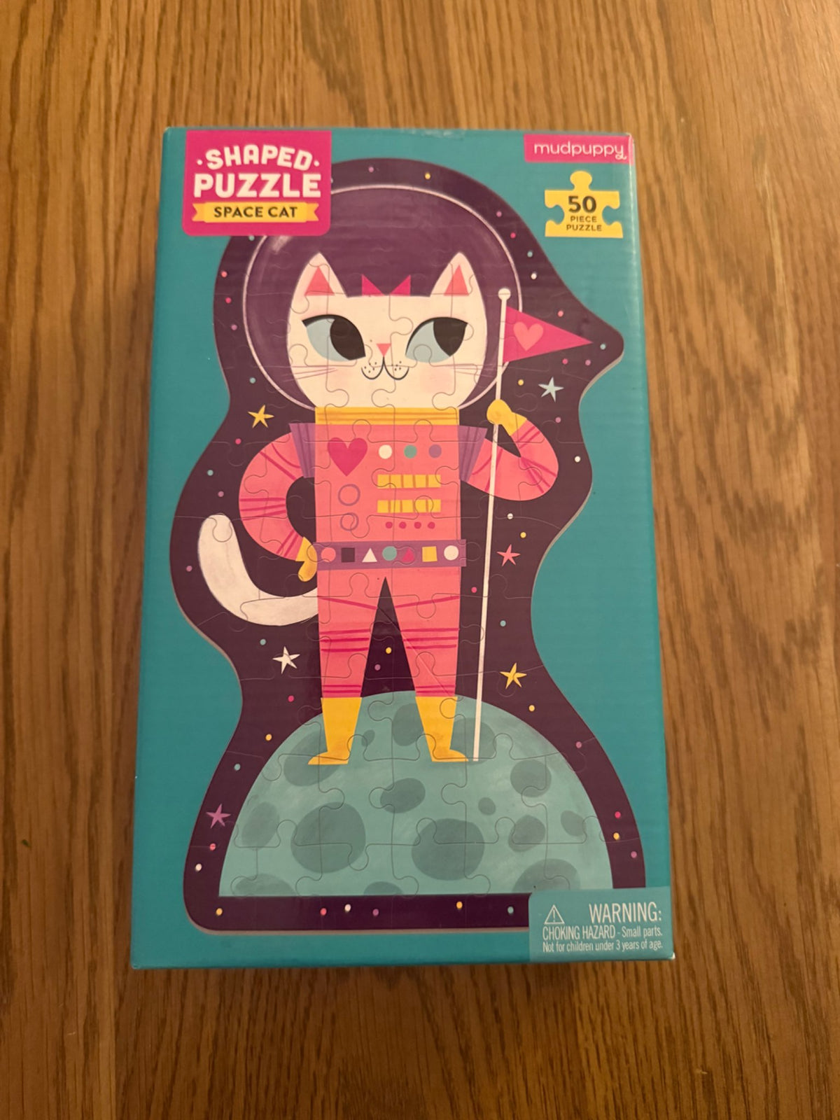 Mudpuppy Space Cat Shaped Puzzle - 50 Pieces