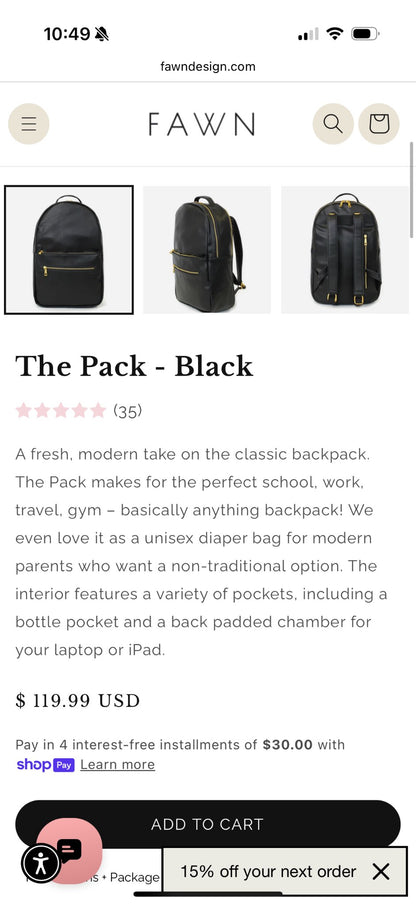 Fawn Design The Pack in Dusty Rose (Retail $120 USD)