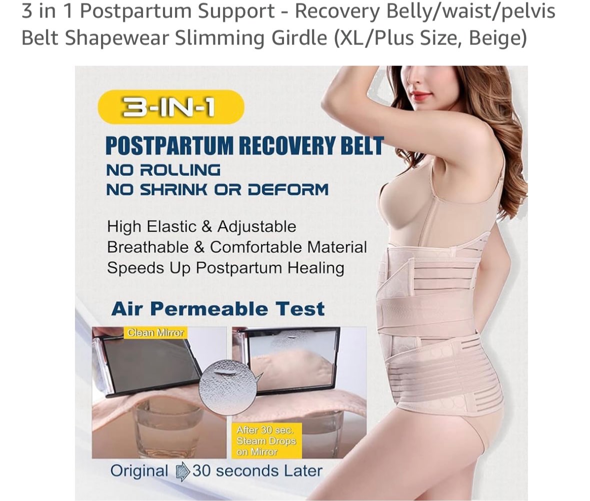 3-in-1 Postpartum Belly Wrap Size XL - new in package never used (retail $40)