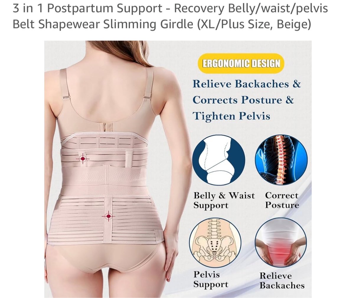 3-in-1 Postpartum Belly Wrap Size XL - new in package never used (retail $40)