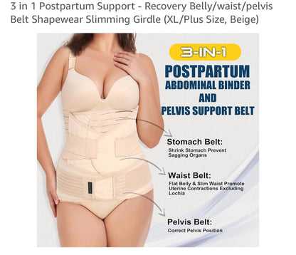 3-in-1 Postpartum Belly Wrap Size XL - new in package never used (retail $40)