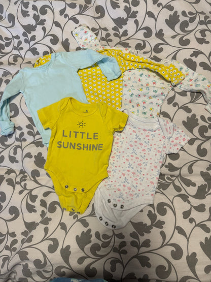 Newborn Girls Onesie Bundle (5X Onesie), Kids Newborn
