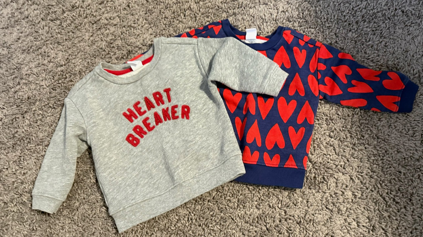 Heart Sweatshirt Bundle, Kids 12 Month (9-12M)