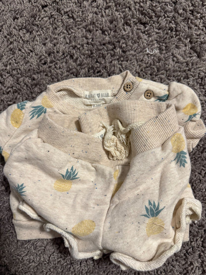 2X Rabbit+Bear Organic 0-3m Matching Outfit set, Kids 3 Month (0-3M)