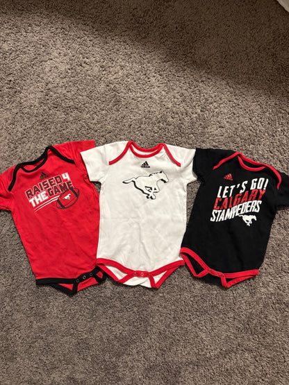 3X Adidas Calgary Stampeders Onesies , Kids 24 Month (18-24M)
