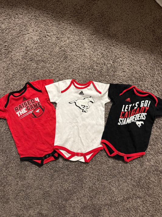 3X Adidas Calgary Stampeders Onesies , Kids 24 Month (18-24M)