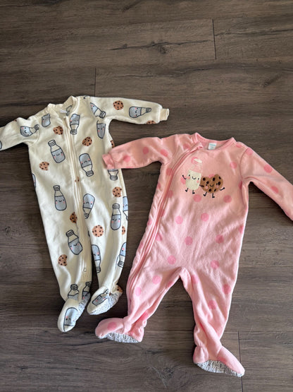 Two Pekkle Fleece Zipper Sleeper 12m, Kids 12 Month (9-12M)