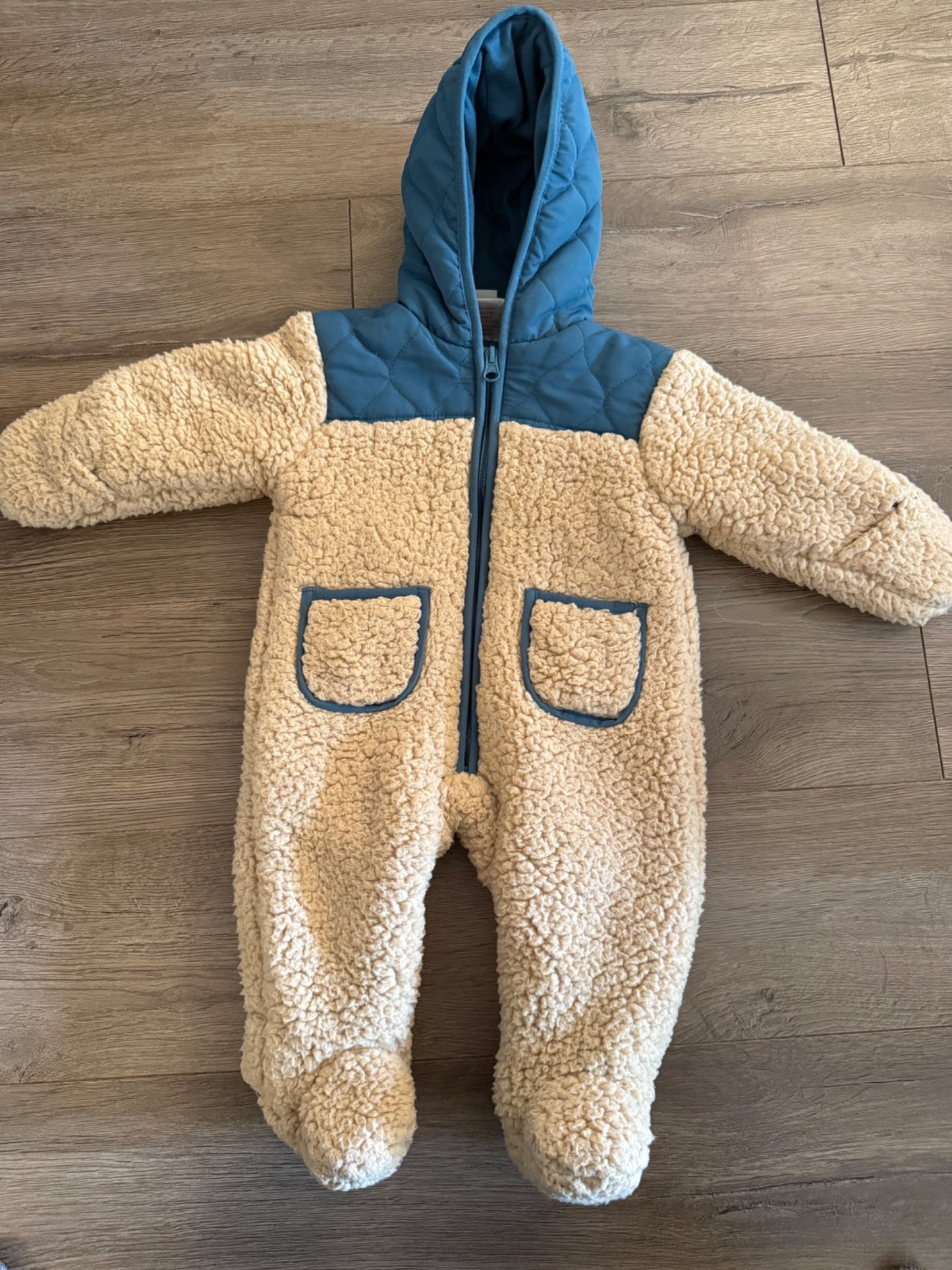 3-6m Teddy Fleece Bunting Suit, Kids 6 Month (3-6M)