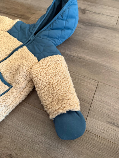3-6m Teddy Fleece Bunting Suit, Kids 6 Month (3-6M)