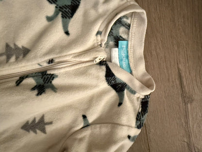 Pekkle 2T Fleece Zipper Sleepers Green/Dino, Kids 2T