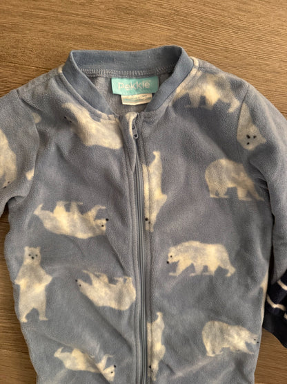 Pekkle Blue Fleece Sleepers 18m , Kids 18 Month (12-18M)