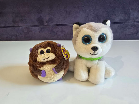 Beanie Boo's - Banana Monkey & Husky