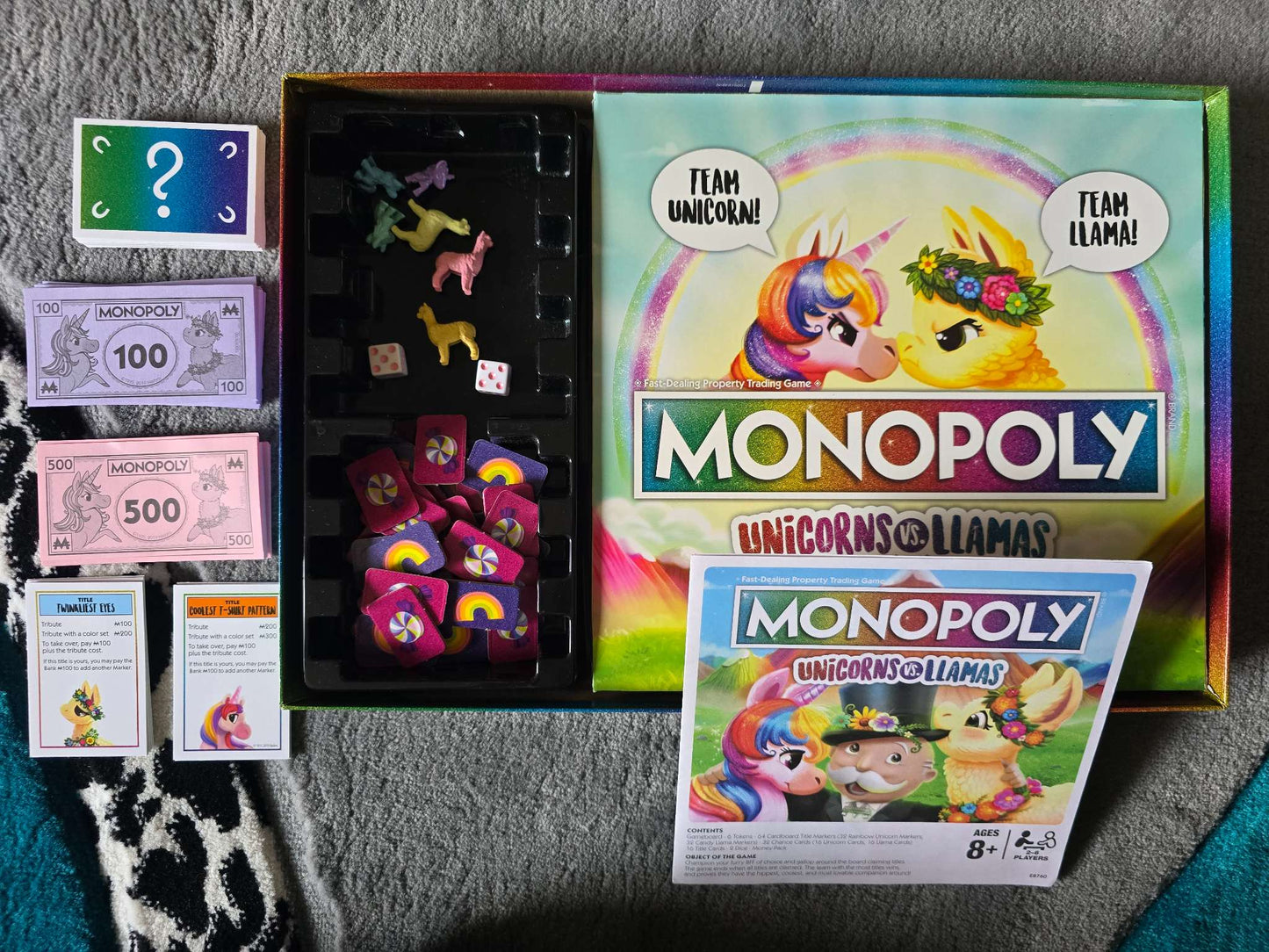 Llamas v. Unicorns Monopoly edition for kids