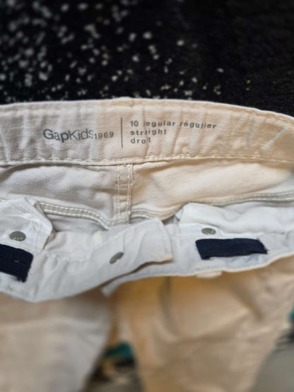Cream/off-white jeans with stylish rips, Kids 10