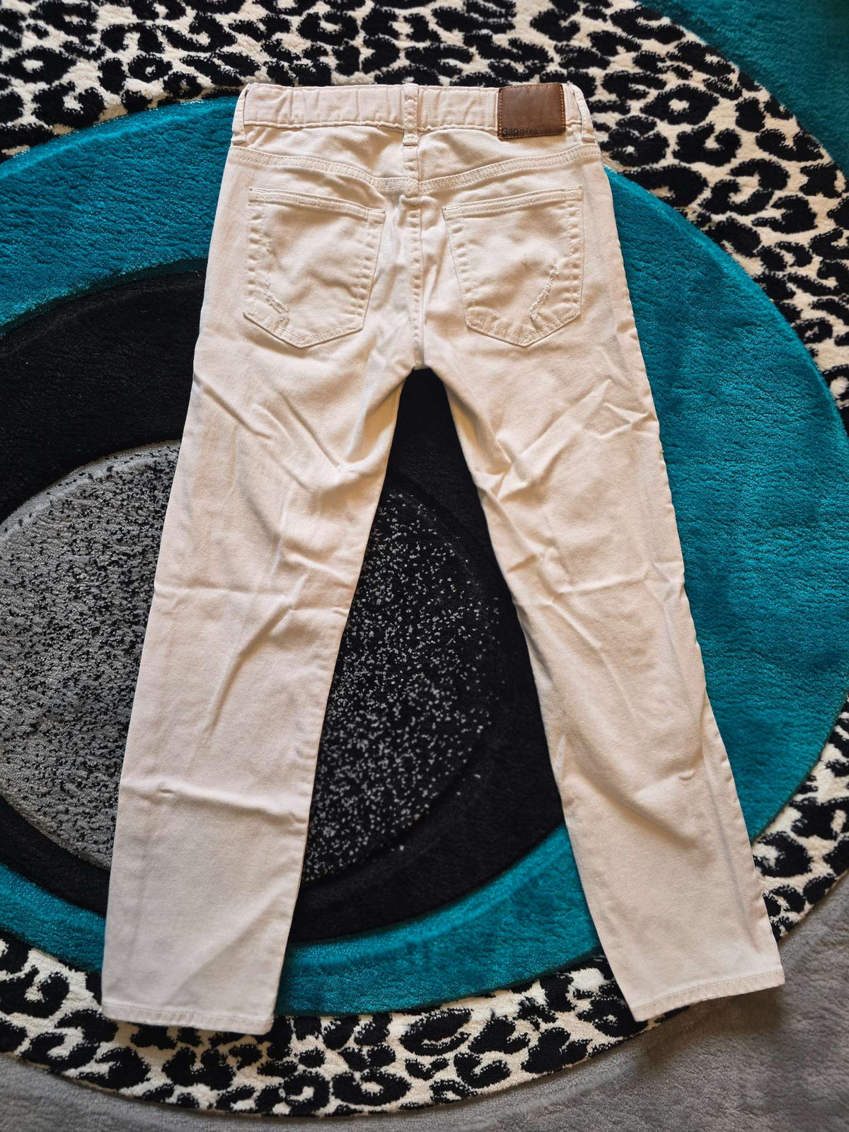 Cream/off-white jeans with stylish rips, Kids 10