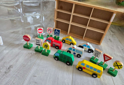 Melissa and Doug Wooden Vehicles and Traffic Signs, Retails for $35