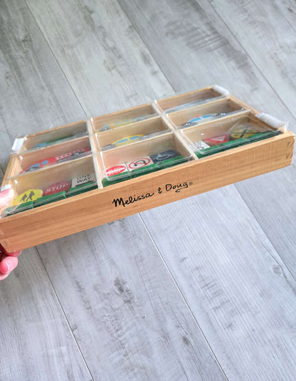 Melissa and Doug Wooden Vehicles and Traffic Signs, Retails for $35