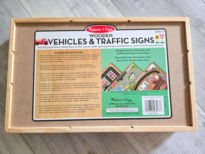 Melissa and Doug Wooden Vehicles and Traffic Signs, Retails for $35