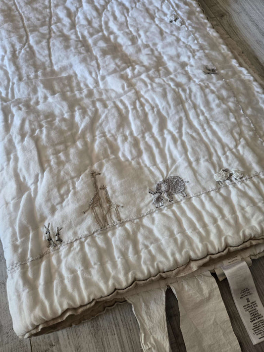 Pottery Barn Kids Animals Baby Quilt, Retails for $150