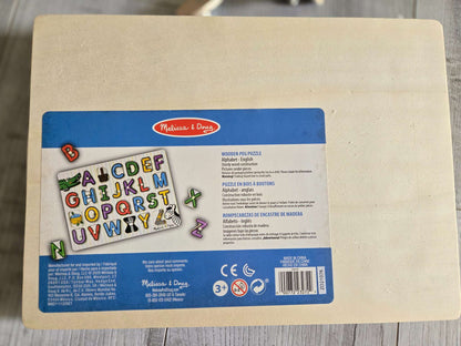 Melissa & Doug Lift & See Alphabet Wooden Peg Puzzle