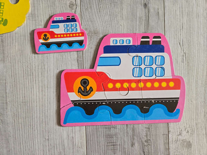Bi-Lingual Transportation themed puzzles