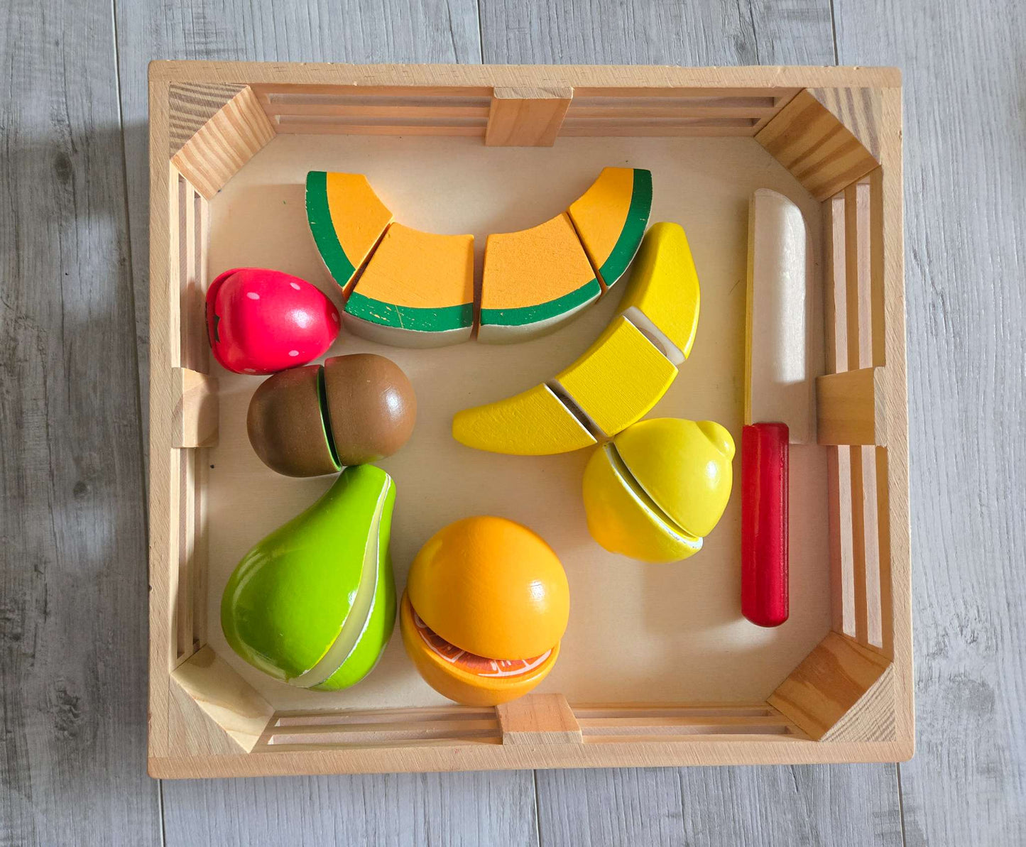Melissa & Doug Cutting Fruit Set - Wooden Play Food Kitchen Accessory