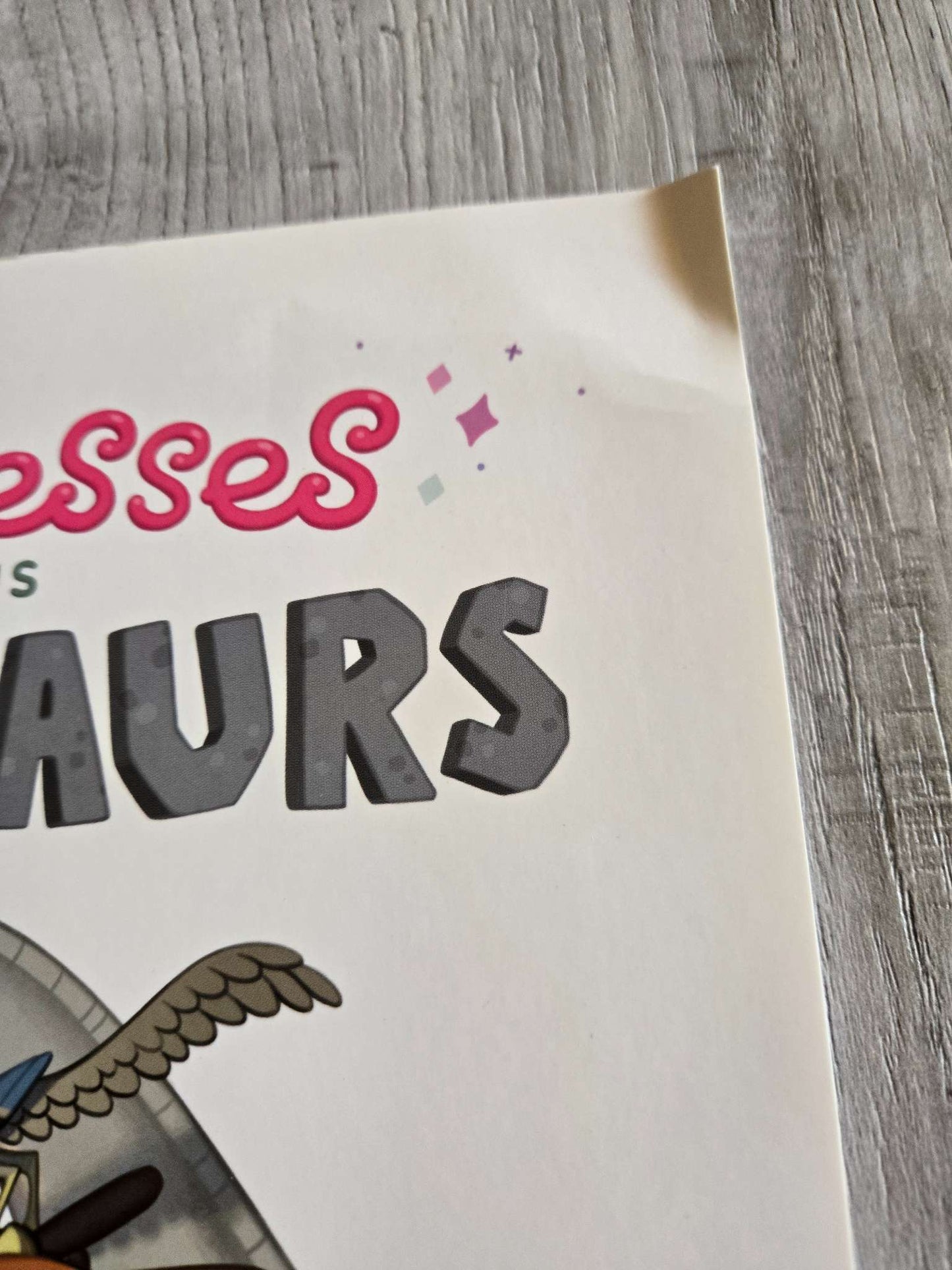 Princess Versus Dinosaurs Book, Brand New